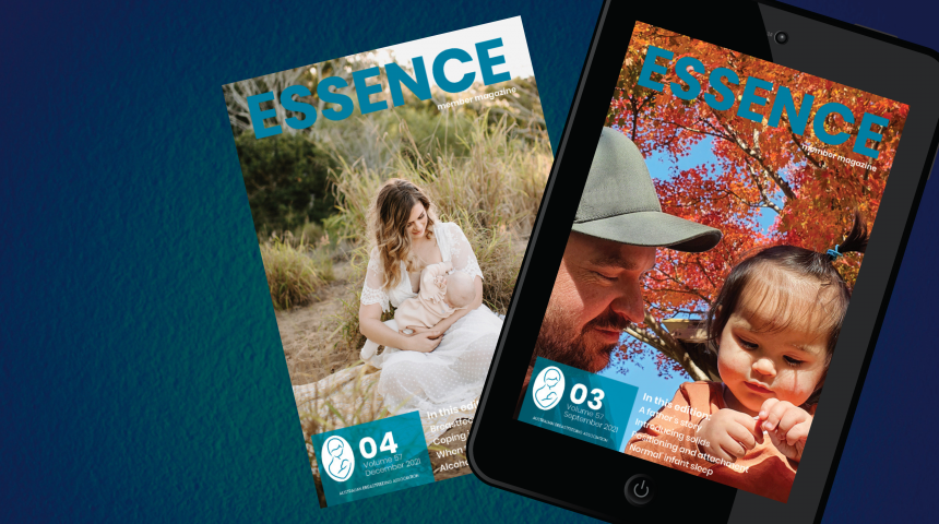 Essence magazine sample covers shown in print and on an electronic tablet.