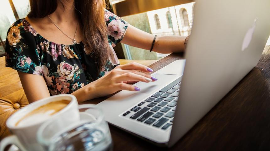 Woman working from computer
