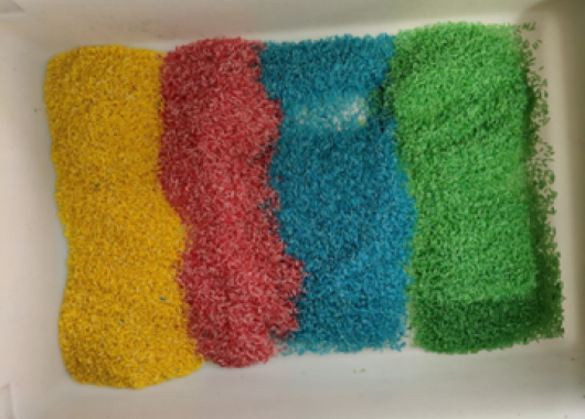 Sensory play rice