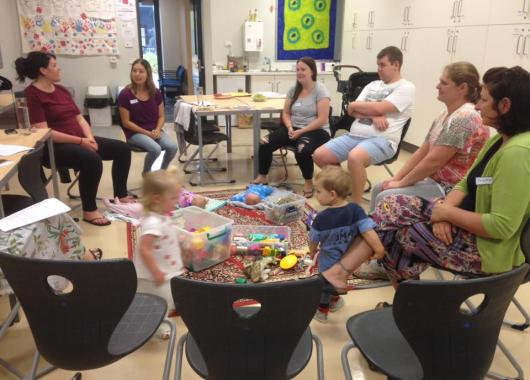 At a Chat and Share meeting.