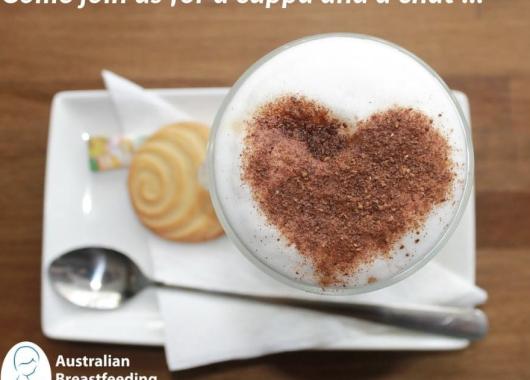 Cup with chocolate heart art