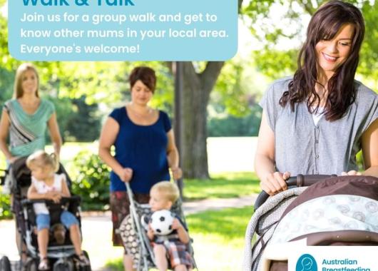 Three mothers pushing strollers