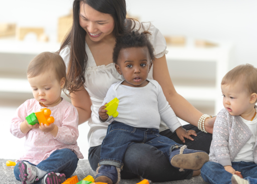 Early childhood education and care education with three infants