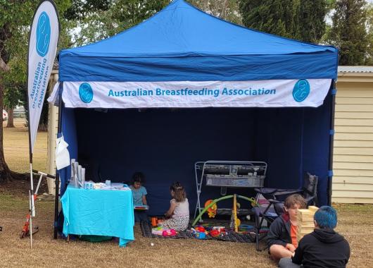 Feed and Change tent Memorial Park Kingaroy
