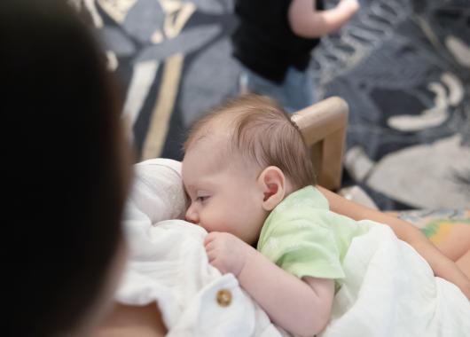 Newborn baby breastfeeding