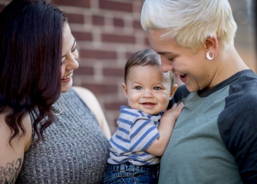 Lesbian parents with baby