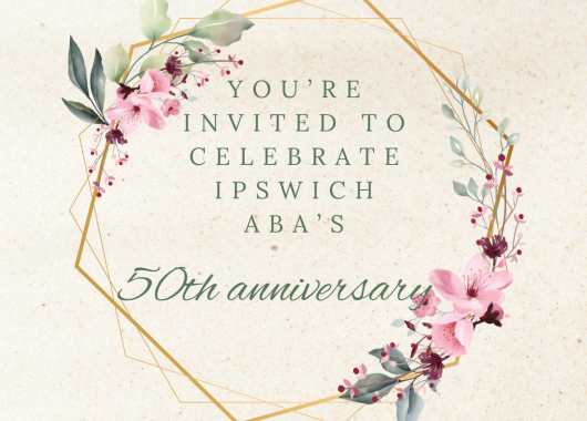 ABA Ipswich 50th birthday invitation