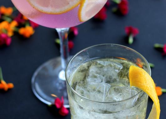 fancy drinks in glasses
