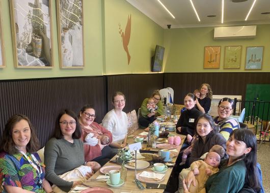 group of women at cafe