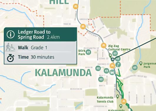 Map screenshot showing trail details