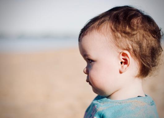 A baby at the beach