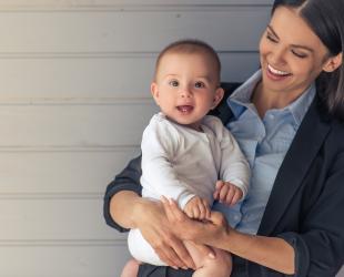 Business lady with baby