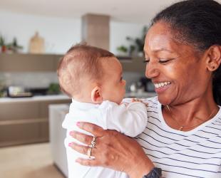 Grandmother and baby