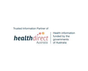 A logo with the text: Trusted Information Partner of Healthdirect Australia | Health information funded by the governments of Australia