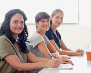 women at desk