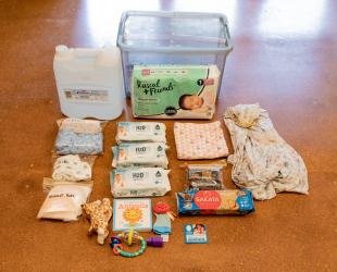 Contents of an evacuation kit for a breastfed baby