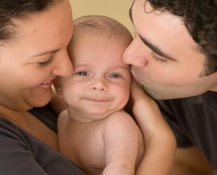 Family with young baby