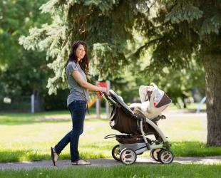 Mother with pram