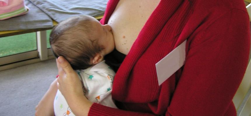 Baby feeding upright