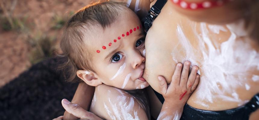 Indigenous baby and mother