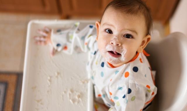 baby in  high chair