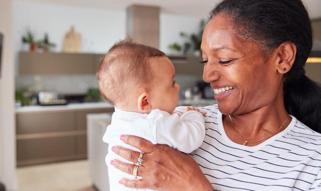 Grandmother and baby