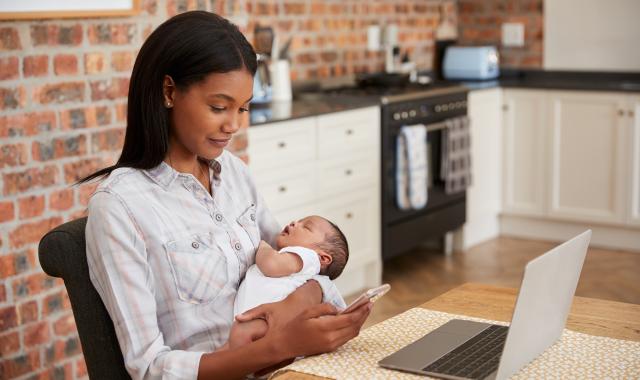 mother searching phone
