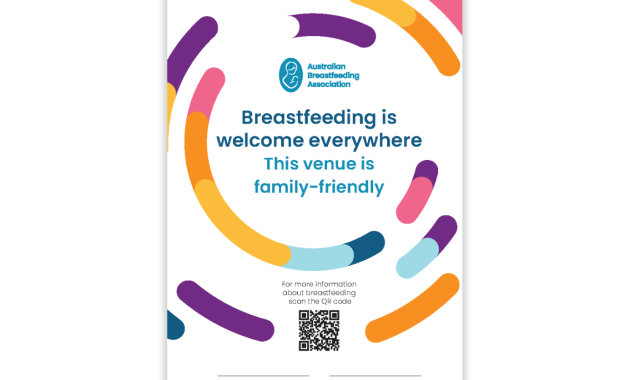breastfeeding is welcome everywhere sticker with QR code