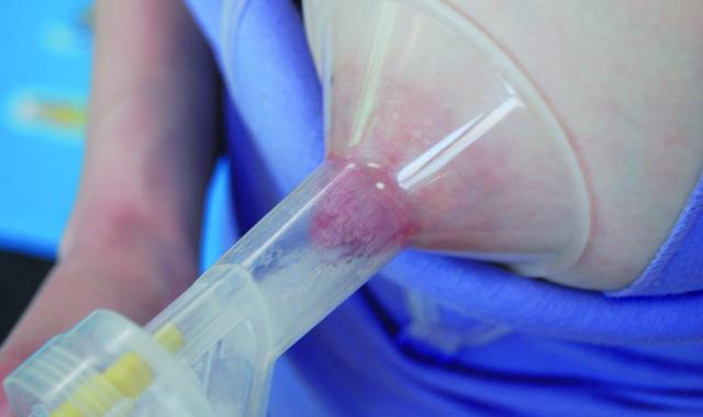 Breast pump flange