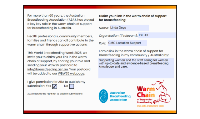 Supporting women and the staff caring for women with up-to-date and evidence-based breastfeeding knowledge and care.