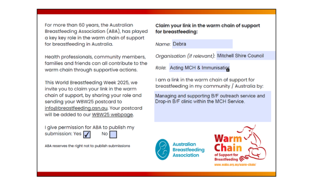 Managing and supporting B/F outreach service and Drop-in B/F clinic within the MCH Service.
