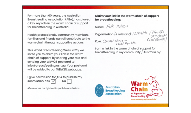 WarmChain for World Breastfeeding Week