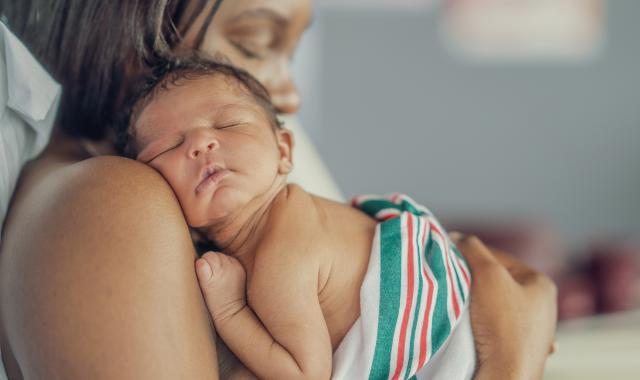 A mother with her newborn baby