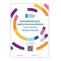 breastfeeding is welcome everywhere sticker with QR code