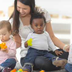 Early childhood education and care education with three infants