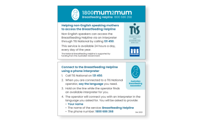 Card - the Breastfeeding Helpline and the Translating and Interpreting Service (TIS)